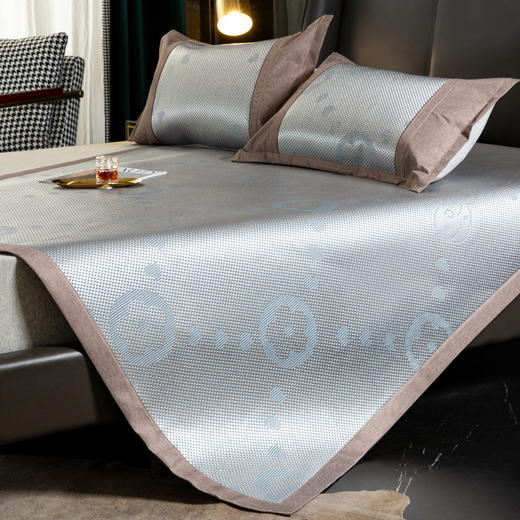 夏季冰丝席软凉席子 碳光藤席凉席三件套可折叠可机洗 商品图4