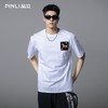 PINLI品立2025夏季新款男士贴布绣花落肩圆领短袖T恤BG252111046 商品缩略图3