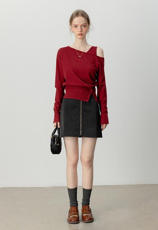 设计师款两件套斜肩针织棉显瘦时髦背心＋罩衫 商品图9