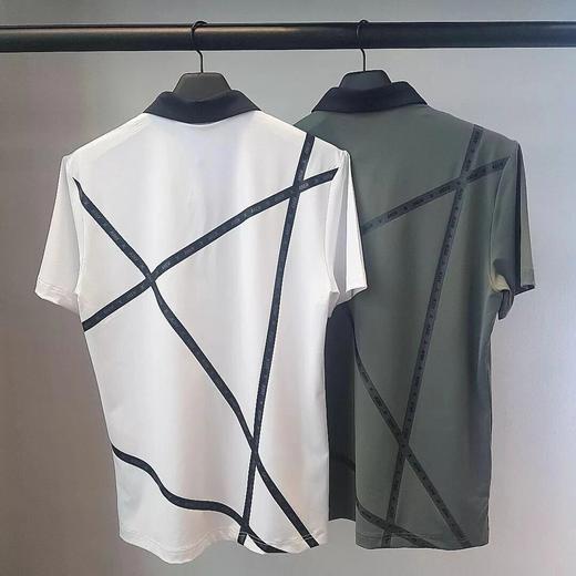 Anew家春夏新款男士印花铆钉POLO短袖弹力面料舒适透气M222127180 商品图1