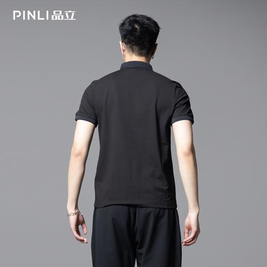 PINLI品立2025夏季新款小丑贴布绣花翻领修身短袖POLO衫男士体恤BG252112044 商品图5