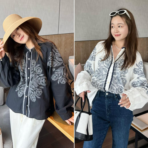 新年折扣 2504305   手工刺绣法式衬衫 商品图0