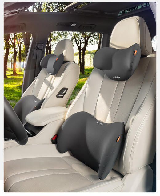 种草王的头枕套装来啦❗️ 「CICIDO 天使翼头枕腰靠套装」 新升级夏季凉感面料，🧊冰爽体感，软糯内芯支撑+吸压 商品图4