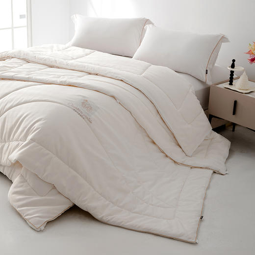 多喜爱 臻享羊绒大豆双蛋白子母被【升级拉链款】【提花磨绒面料】【A类标准】【织带工艺】 【绣花&烫钻】双蛋白呵护 加厚加重 分区绗缝不跑被 商品图2