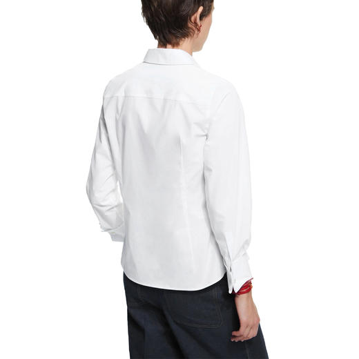 CHCH2025春夏休闲白色时髦衬衫女上衣修身设计感通勤衬衣 商品图2