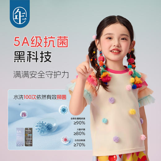 年衣短袖T恤女童2025年夏季新款上衣民族风蜜桃阿娅T恤 商品图2