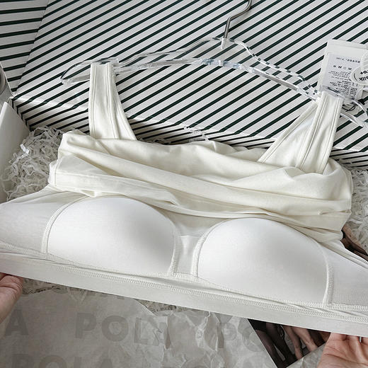 官网1380！沃尔fu特同款莫代尔真丝棉混纺带胸垫一体式文胸背心 休闲百搭打底吊带内衣女 商品图9