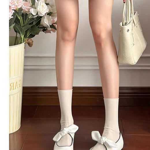 洛诗琳34149明星同款法式小香风设计感拼色浅口真皮玛丽珍鞋003 商品图0