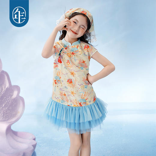 年衣童装连衣裙改良版2025夏季新款儿童新中式珊瑚花园旗袍裙 商品图0