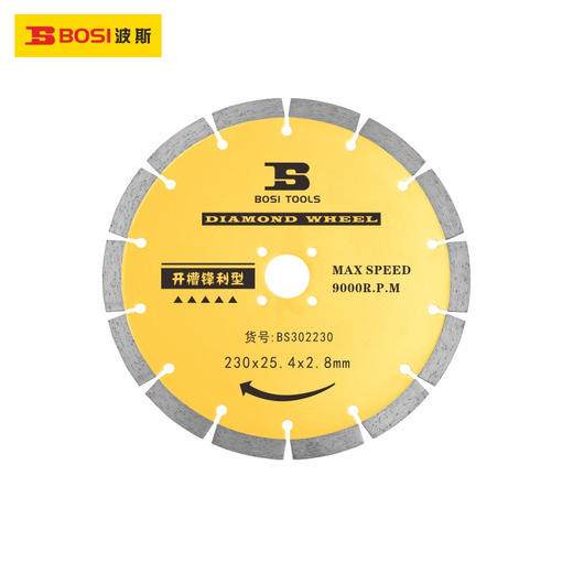 波斯   金刚石开槽片(锋利型）   230*2.6*12*25.4    BS302230 商品图0