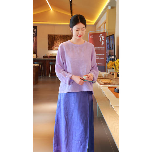 套装（上衣（25708195-紫薄汗）+裙（25706191-藤萝）） 商品图3