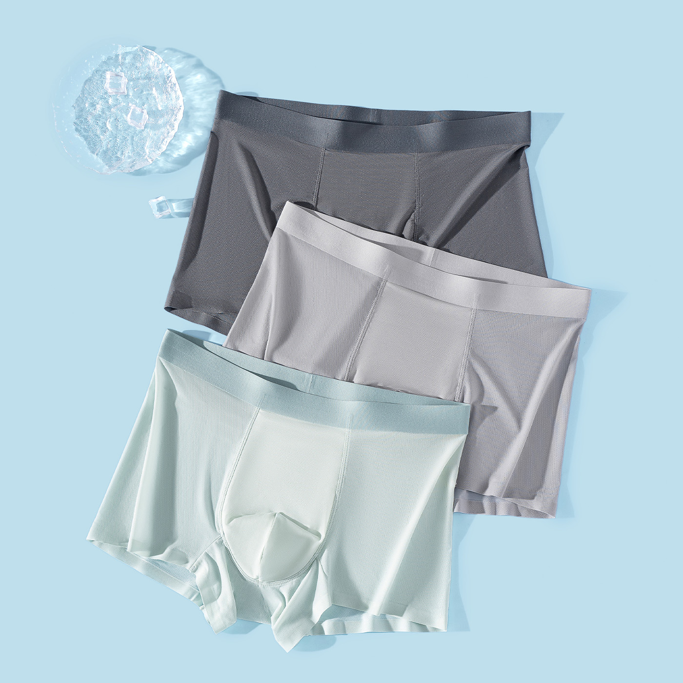 连绵 · 凉感透气冰丝男士内裤6002（3条装）