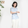 佐尔美夏季新款新中式国风时尚气质桑蚕丝短袖衬衣女M42CS26 商品缩略图1