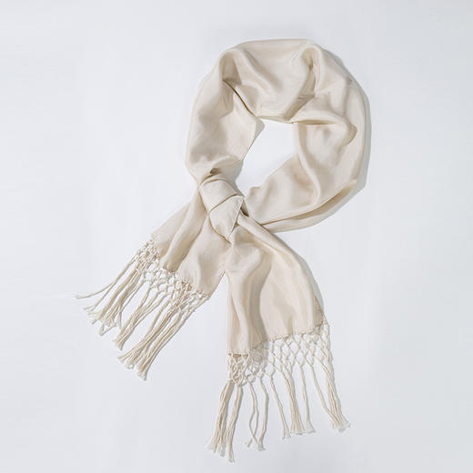 【积分兑换】绽放旅行女装/编织流苏真丝长条围巾KS021 商品图3