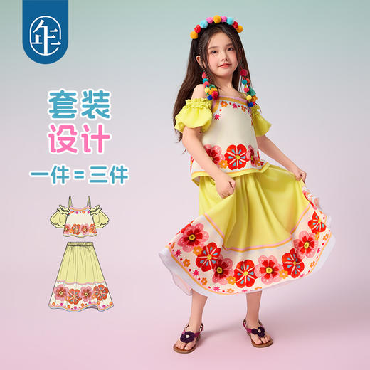 年衣童装女童套装2025夏季新款民族风甜美多巴胺达兰漫漫套装 商品图2