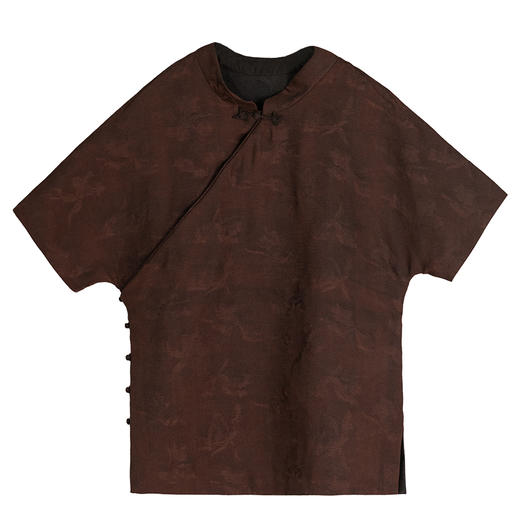 牧衣游原创 海棠花四经罗香云纱套头衫重磅桑蚕丝新中式上衣 清歌 商品图4