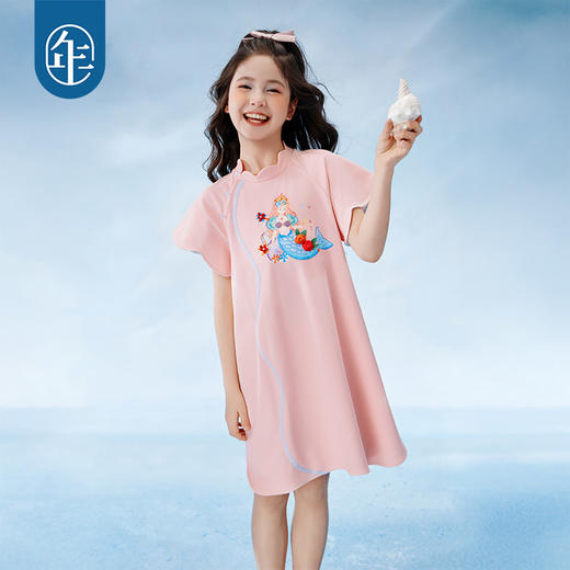 年衣童装2025夏季新款新中式甜美表演服礼服海月贝蒂旗袍裙 商品图2