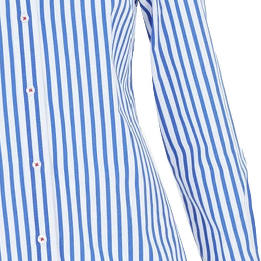 CHCH2025春夏休闲蓝色条纹时髦衬衫女上衣修身设计感通勤衬衣 商品图5