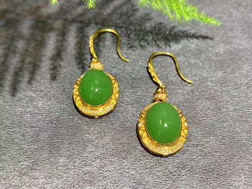 【御珠宫坊】金镶碧玉耳坠 商品图3