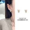 CH-J 25P 珐琅白蝴蝶结双C耳环 商品缩略图0