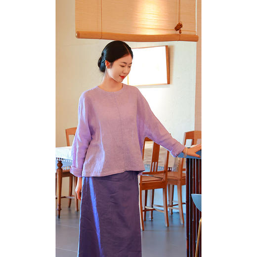 套装（上衣（25708195-紫薄汗）+裙（25706191-藤萝）） 商品图0