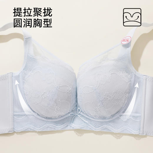 【商场同款】熳洁儿 蚕丝系列小胸聚拢文胸中厚杯蕾丝无钢圈亲柔棉25201518 商品图4