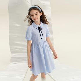笛莎Deesha 童装女童连衣裙2025夏新款女童简约甜美衬衫连衣裙