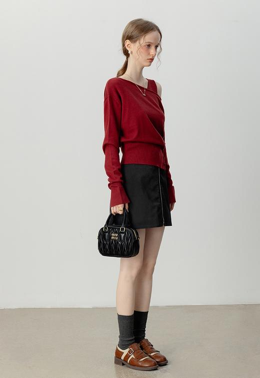 设计师款两件套斜肩针织棉显瘦时髦背心＋罩衫 商品图2