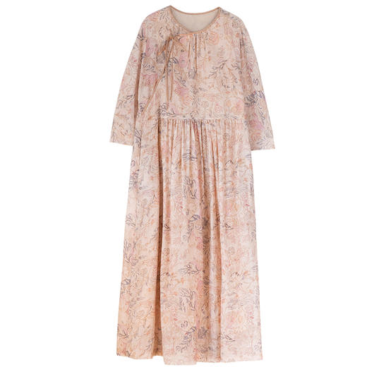 牧衣游原创 炒色丝棉印染连衣裙轻薄古雅东方文艺气质长裙 茹慮 商品图4