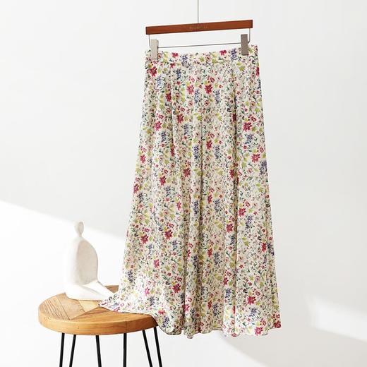 洛诗琳34403气质碎花半身裙2025夏季新款高腰显瘦A字裙女0561 商品图4