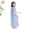 佐尔美夏季新款新中式国风100%桑蚕丝短袖连衣裙女M42LS18 商品缩略图4