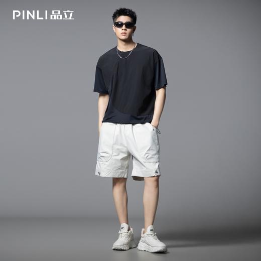 PINLI品立2025夏季新款宽松直筒休闲短裤男潮牌工装大口袋五分裤GD252117340 商品图2