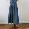 【严选】诗凡黎复古摩登牛仔半身裙2025夏新款古着色调轻量感A字中长裙7G4240291 商品缩略图0