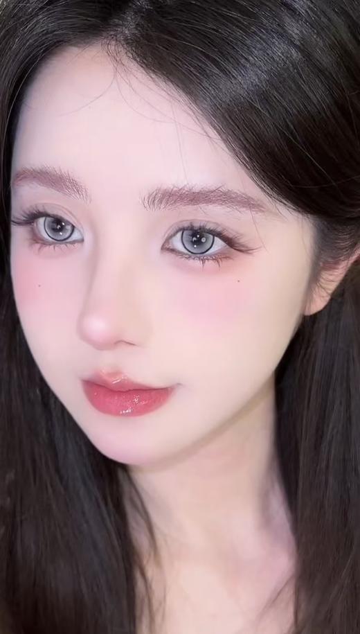 <月抛中直径>KIKICON-白玉海棠 灰 -14.2mm【月抛 0-1000度 含525/575】 商品图2