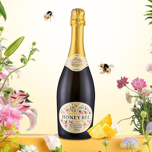 意大利原瓶进口 小蜜蜂低醇气泡白葡萄酒 750ml*2瓶配金色礼袋*2+香槟杯*2 商品图1