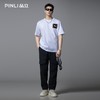 PINLI品立2025夏季新款男士贴布绣花落肩圆领短袖T恤BG252111046 商品缩略图2
