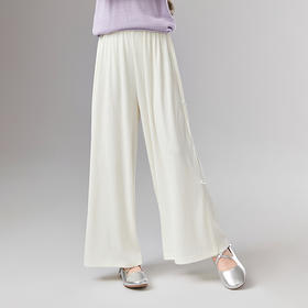 笛莎Deesha 童装女童裤子2025夏新款女童芭蕾风蝴蝶结阔腿裤