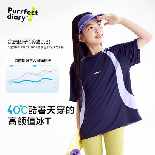 fx-【冰皮5代】咕噜日记童装儿童凉感T恤中大童清爽防晒衣男女童短袖PXT2530 商品图2