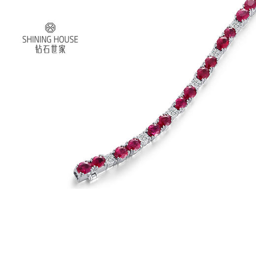 【红宝石手链】钻石世家 18K金红宝石镶钻手链  高级设计珠宝系列 让人一见倾心的红宝石 演绎女性的高贵柔情 也寓意着浪漫炙热的美好感情 商品图2