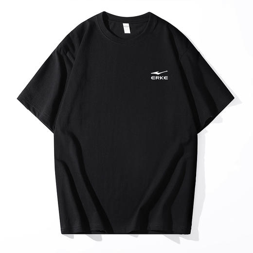 优选丨【买一送一】鸿星尔克 240g精梳纯棉宽松版短袖 圆领T恤情侣款 EK-ML24230 商品图5