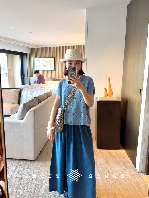 PETIT SCHAN小闪 CLO#785 Where Mists Sing 云水谣 棉混纺镂空套头针织衫 商品图4