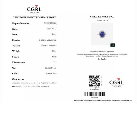 2.555ct刻面蓝宝石戒指 商品图4