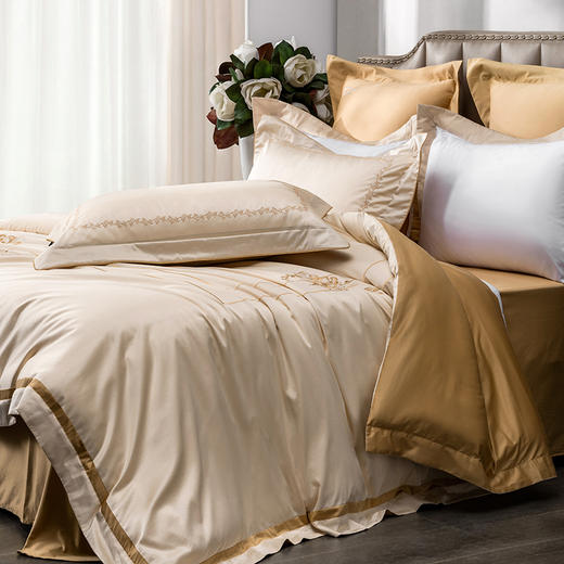 多喜爱 100S云锦缎四件套·梦华涧【100支埃及棉】【高密贡缎】【中式刺绣】【礼箱包装】[宽边工艺】柔润丝光 商品图2