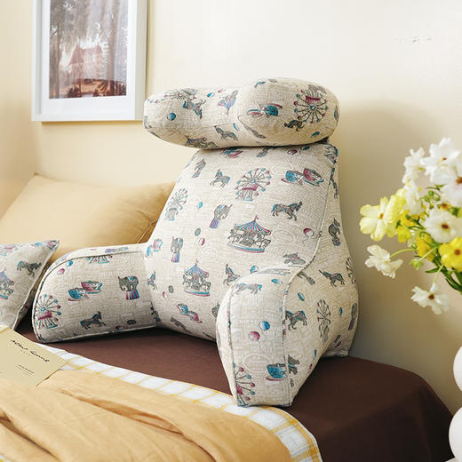 游乐园系列升级版颈枕护腰靠床头靠垫软包大靠背卧室榻榻米护腰沙发飘窗护颈枕可拆洗 商品图4