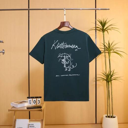 鼠家打伞鼠版如尼文纯棉短袖T恤 商品图3