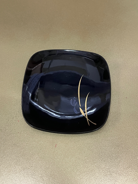 日本漆器兰花茶托一组五只