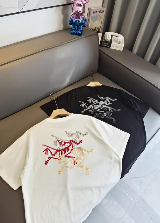 Ar·c枭家3D立体拉浆骨感压花3d浮雕纯棉情侣款短袖 商品图5