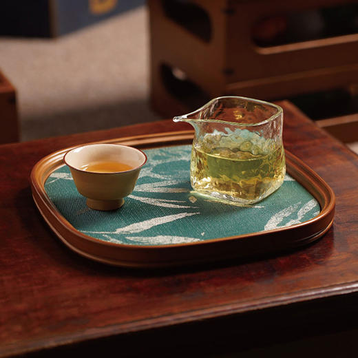 竹小茶丨复古手工竹盘 织锦墨竹茶席/双面皮席 茶具 茶席 茶盘 干泡台 原竹 多款可选 商品图4