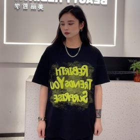 MZ撞色字母大图短袖T恤（黑）夏季952010370321