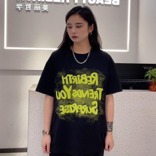 MZ撞色字母大图短袖T恤（黑）夏季952010370321 商品图0